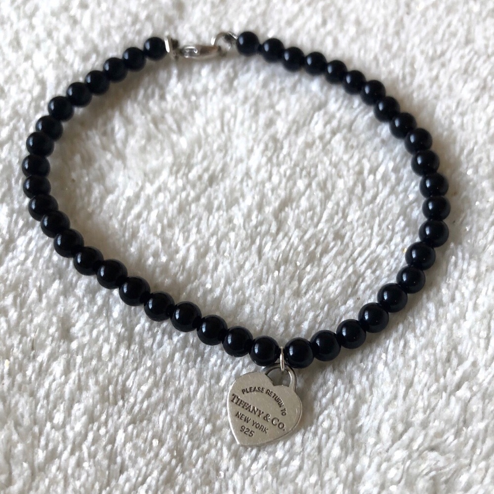 Tiffany & Co. silver heart beaded bracelet